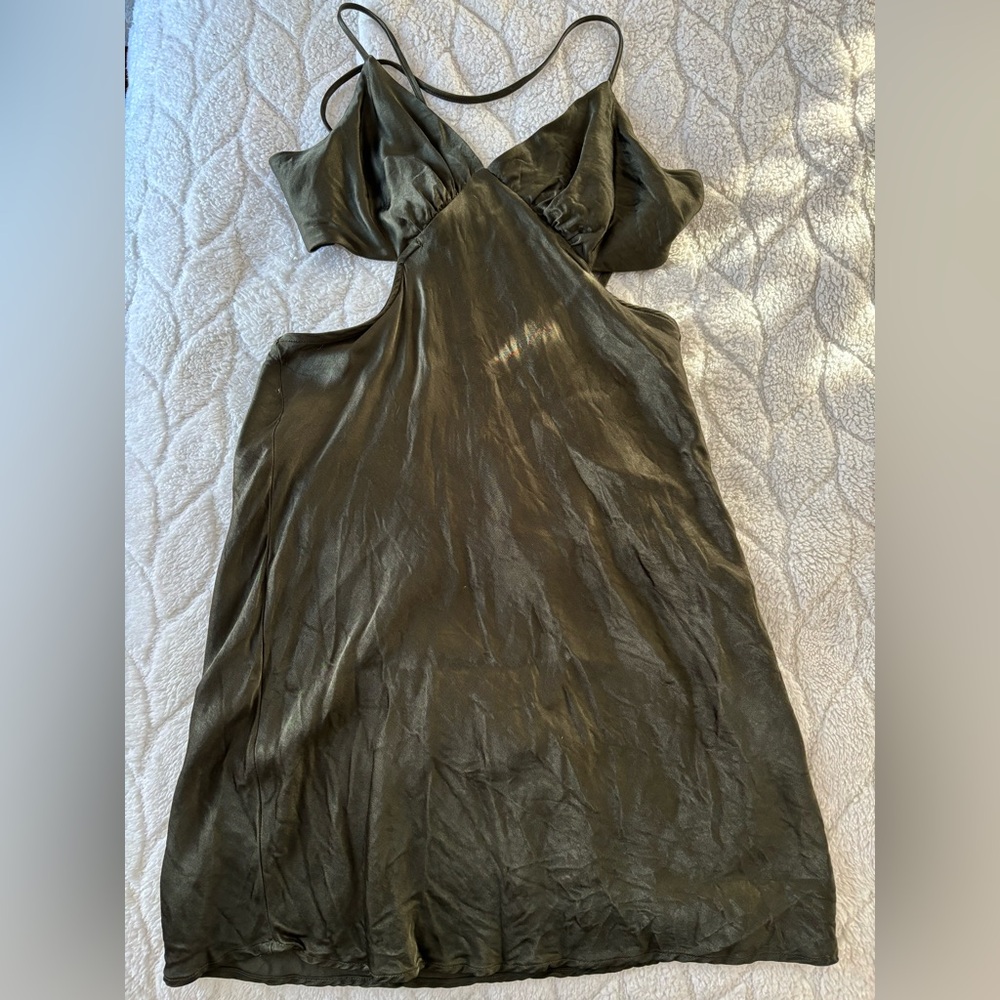 Topshop Backless Olive Dress